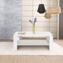 Hanah Home Shp-695-Dd-1 Mesa de Centro Blanca Diamante 110x65x42 cm Tablero Melamina 16mm Elegante Moderna Funcional